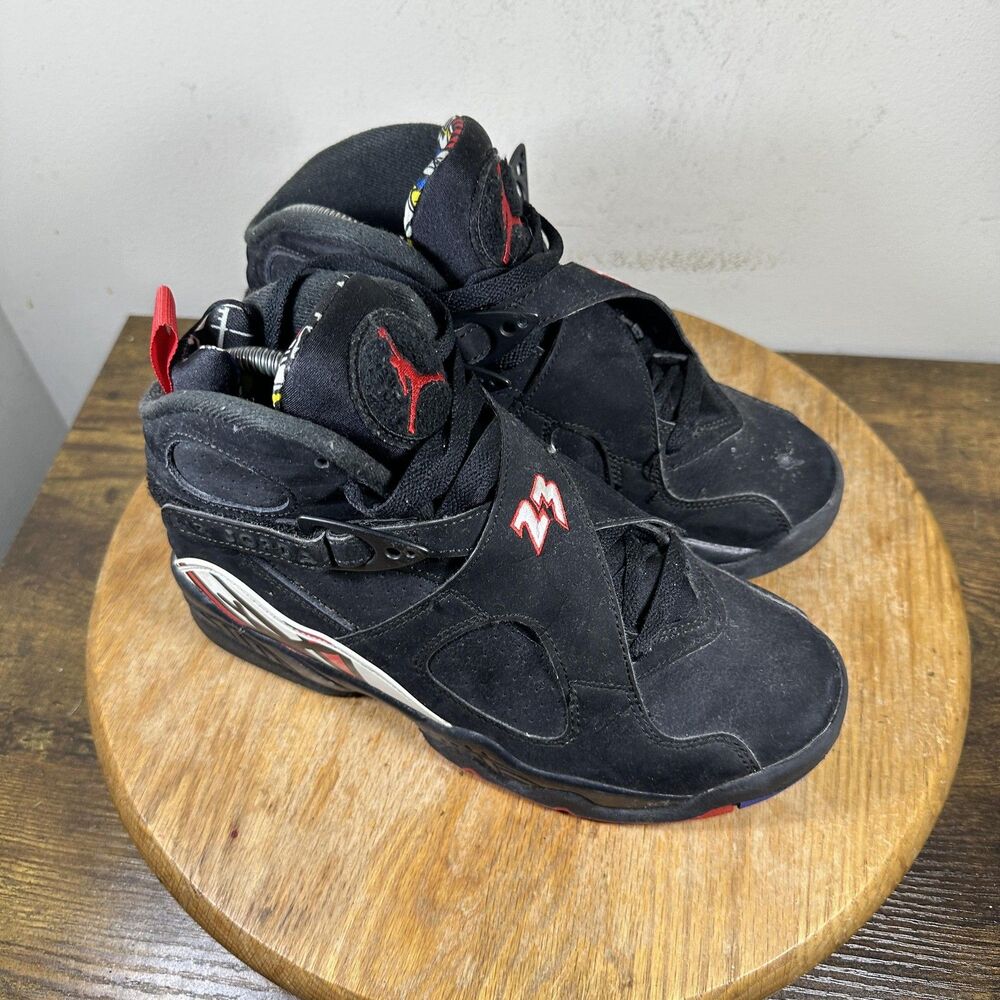 Air Jordan 8 Retro Playoffs Shoes Womens Size 7 Black Red 305368-062 Nubuck OG
